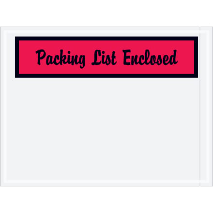 4 1/2 x 6" Red "Packing List Enclosed" Envelopes