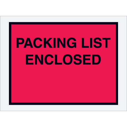 4 1/2 x 6" Red "Packing List Enclosed" Envelopes