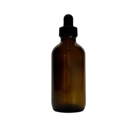 4 oz. (120 m) Amber Boston Round Glass Bottle with Black Dropper - (48/Case)