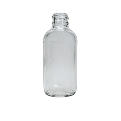4 oz. (120 ml) Clear Boston Round Glass Bottle 24-400 Neck Finish - (48/Case)