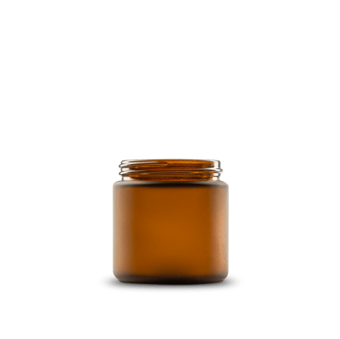 4 oz Amber Frosted Glass Straight-Sided Round Jar 58-400 Neck Finish