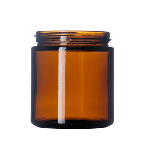 4 oz Amber Glass Straight-Sided Round Jar with 58-400 Neck Finish - (90/Case)