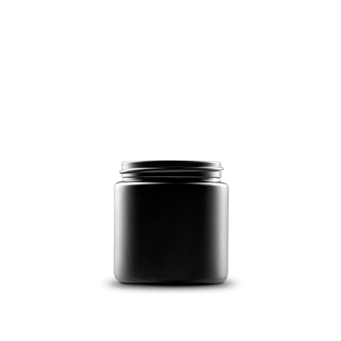 4 oz Black Frosted Glass Straight-Sided Round Jar 58-400 Neck Finish