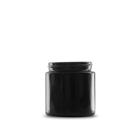 4 oz Black UV Glass Straight-Sided Round Jar 58-400 Neck Finish