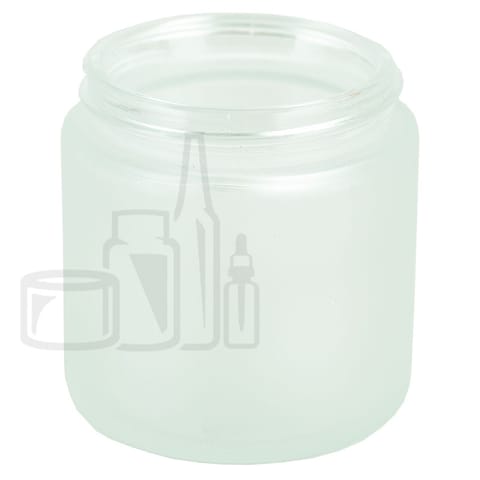 4 oz Clear Frosted Glass Straight-Sided Round Jar 58-400 Neck Finish - 140/Case