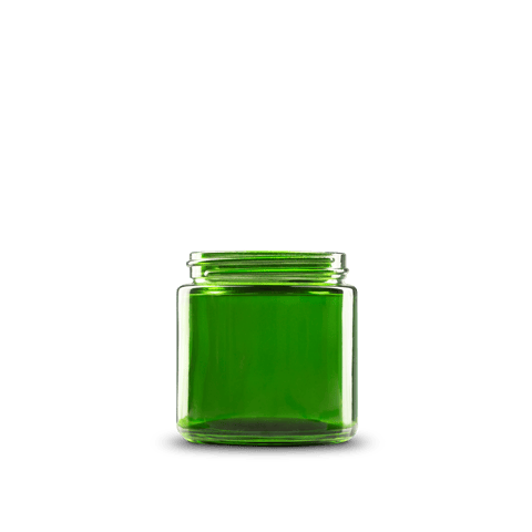 4 oz Green Glass Straight-Sided Round Jar 58-400 Neck Finish