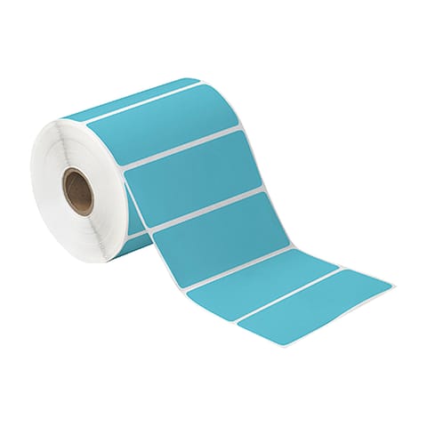 4 x 1 1/2" Blue Desktop Direct Thermal Label