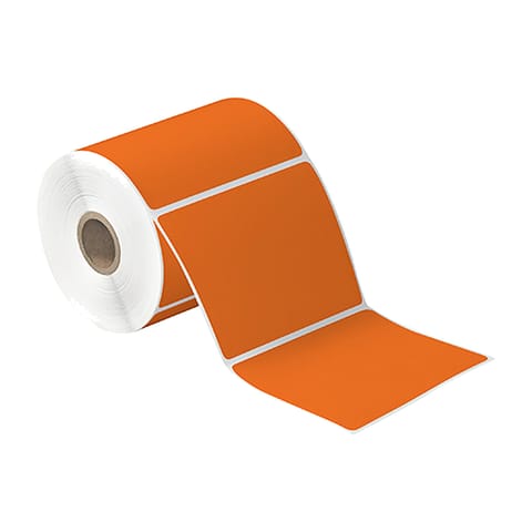 4 x 4" Orange Desktop Direct Thermal Label