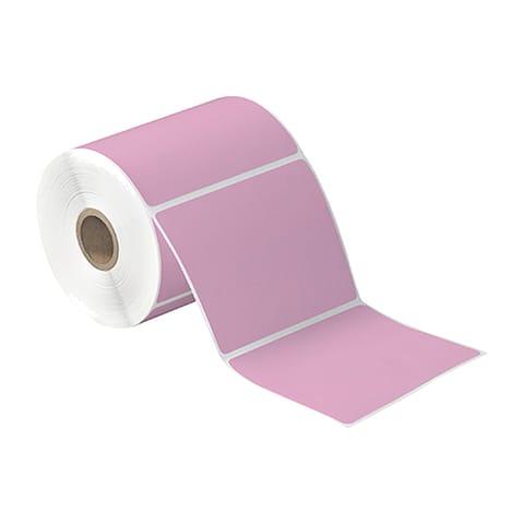 4 x 4" Pink Desktop Direct Thermal Label