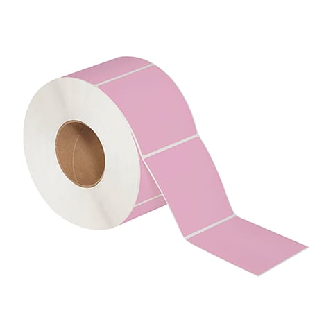 4 x 4" Pink Thermal Transfer Labels
