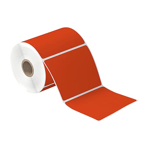 4 x 4" Red Desktop Direct Thermal Label