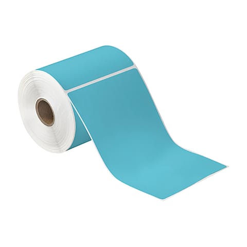 4 x 6 1/2" Blue Desktop Direct Thermal Label