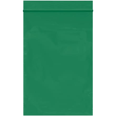 4 x 6" - 2 Mil Green Reclosable Poly Bags
