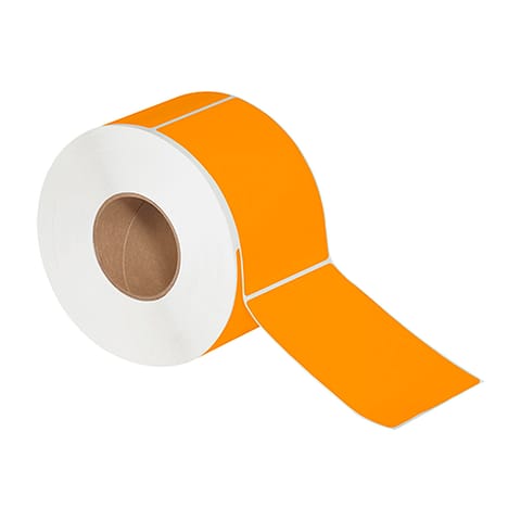 4 x 6" Fluorescent Orange Thermal Transfer Labels