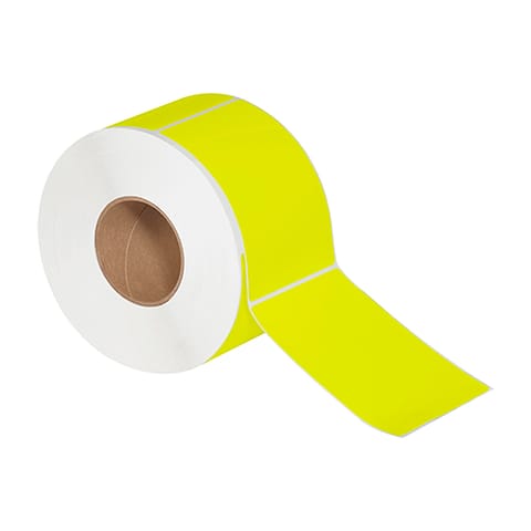 4 x 6" Fluorescent Yellow Thermal Transfer Labels