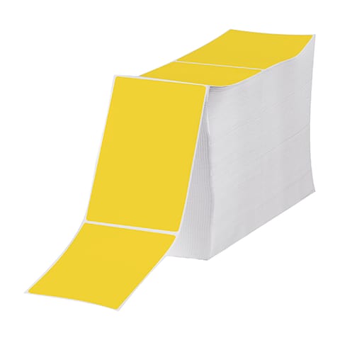 4 x 6" Yellow Direct Thermal Label Fanfold