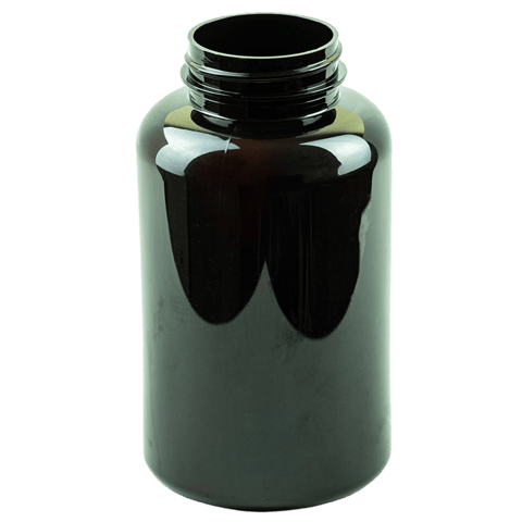 400cc Dark Amber PET Plastic Packer Bottle 45-400 (168/Case)