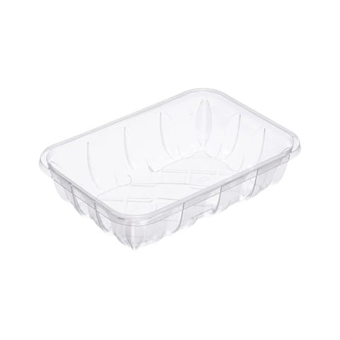#42P Clear PET Plastic Meat Tray, 8 3/16" × 5 11/16" × 2" - (200/Case)
