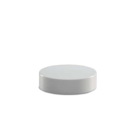 48-400 White PP Smooth Skirt Lid With Unprinted Pressure Sensitive Liner (Fits 1 oz Jars)