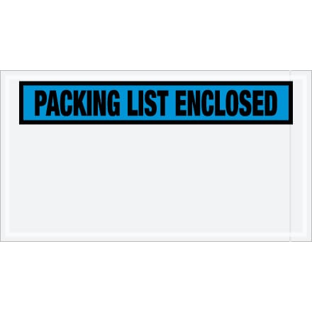 5 1/2 x 10" Blue "Packing List Enclosed" Envelopes