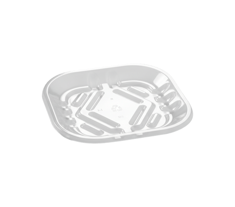5 1/4" x 5 1/4" x 1/2" Clear PET Plastic Meat Trays - (1000/Case)