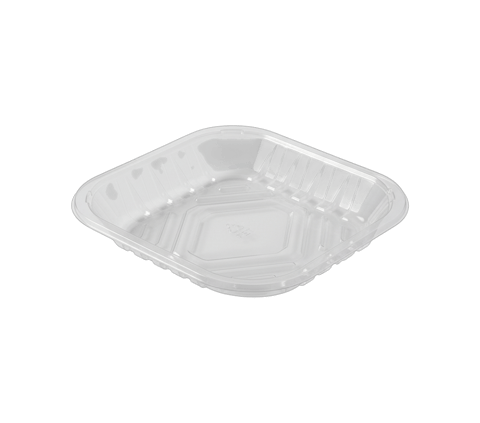 5 9/10'' x 8 3/10'' x 1 1/10'' Clear PET Plastic Meat Trays - (400/Case)