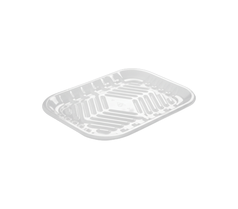 5 9/10" x 8" x 11/16" Clear Pet Plastic Meat Tray - (500/Case)