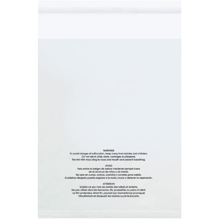 5 x 7" - 1.5 Mil (100 Pack) Resealable Suffocation Warning Poly Bags