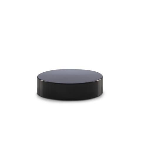 58-400 Black PP Smooth Skirt Lid With Unprinted Pressure Sensitive Liner (Fits 4 oz Jars)