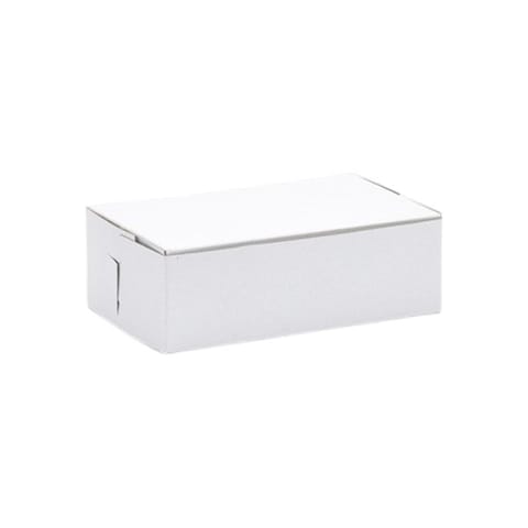 6 1/4" × 3 3/4" × 2 1/8" White Cake / Bakery Box, 1-Piece, Lock Corner - (250/Case) 6600