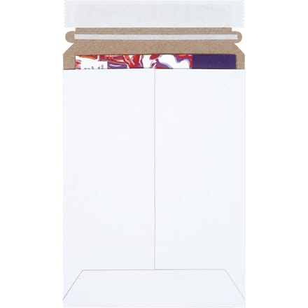 6 x 8" White Self-Seal Stayflats Plus® Mailers (25 Pack)