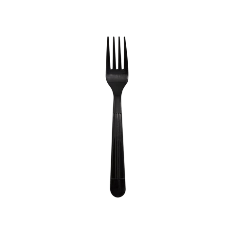 6.5" Black Heavy Weight Plastic Fork - (1000/Case)