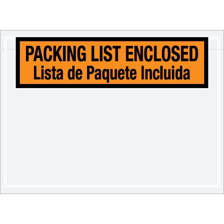 7 1/2 x 5 1/2" Bilingual Packing List Envelopes English/Spanish