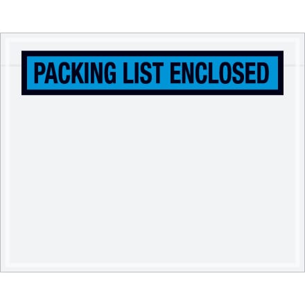 7 x 5 1/2" Blue "Packing List Enclosed" Envelopes