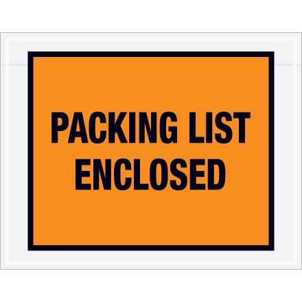 7 x 5 1/2" Orange "Packing List Enclosed" Envelopes