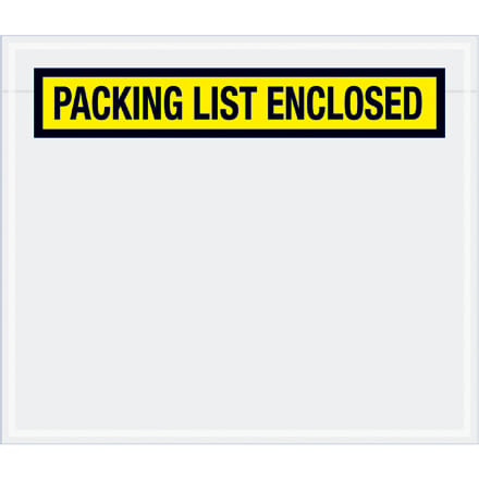 7 x 6" Yellow "Packing List Enclosed" Envelopes