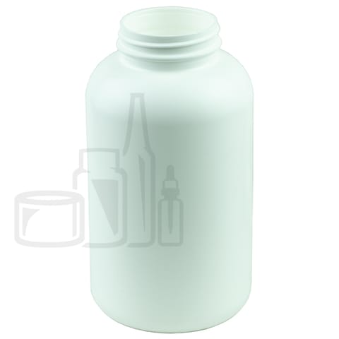 750cc White HDPE Plastic Packer Bottle 53-400 (90/Case)