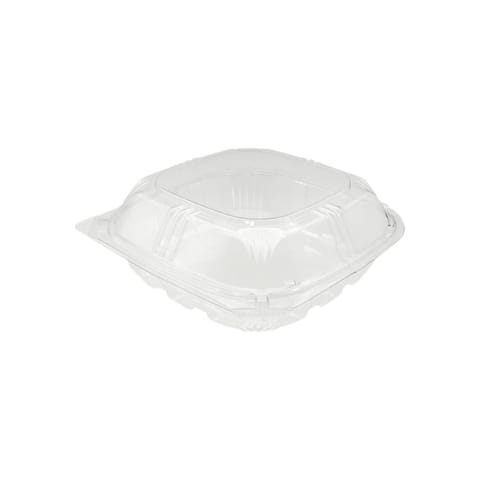 8" Clear PET Plastic Hinged Take-Out Containers - (200/Case)