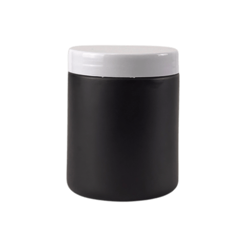 8 oz. Black Matte Glass 70-400 Straight Sided Round Jar with PP White Lid - (24/Case)