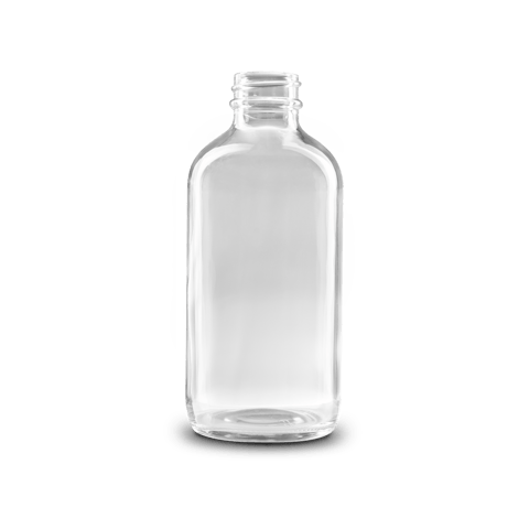 8 oz Clear Glass Boston Round Bottle 28-400 Neck Finish