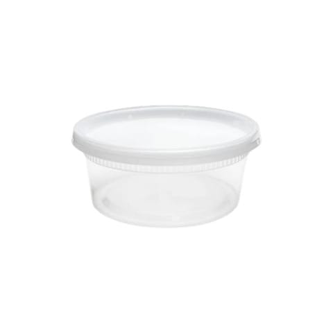 8 oz Clear Round PP Plastic Deli Container with Lid for Meal Prep & Food Storage - (240/Case)