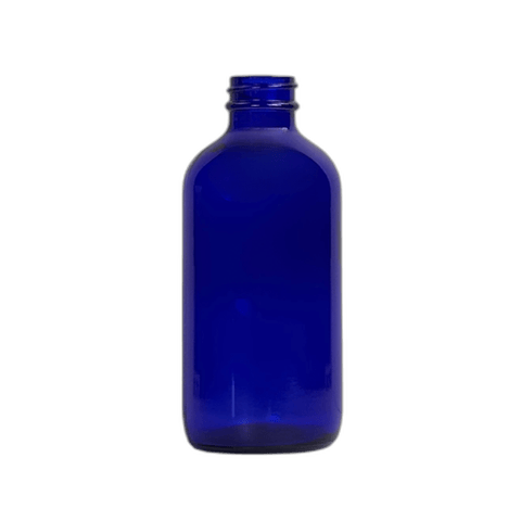 8 oz. Cobalt Blue Boston Round Glass Bottle 28-400 Neck Finish - (12/Case)