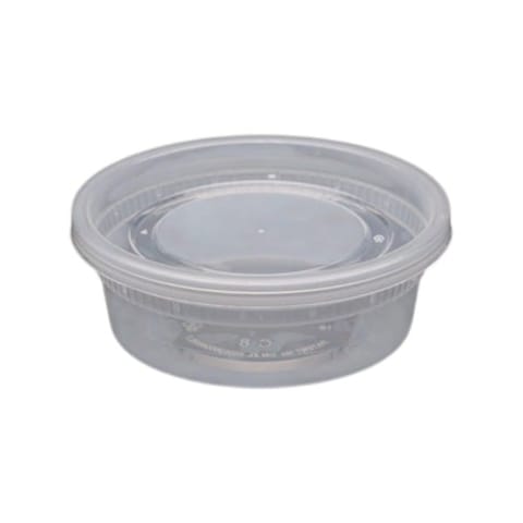 8 oz. Heavy-Duty Clear Deli Container with Lid, Microwavable - (240/Case)