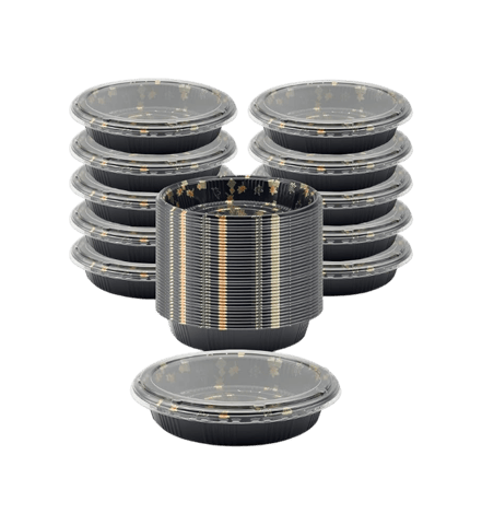 8" Round Sushi Trays with Clear Lids - (200/Case)
