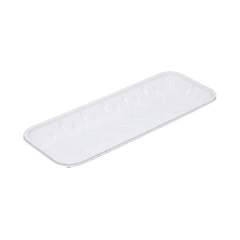 #8P White PET Plastic Meat Tray, 10 5/8" × 7 7/8" × 1 3/8" - (200/Case)