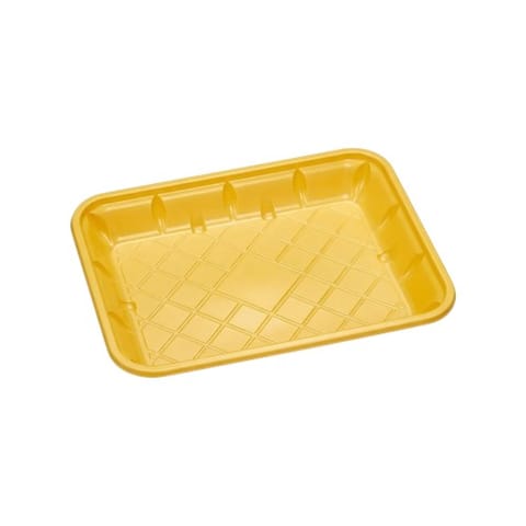 #8P Yellow PET Plastic Meat Tray, 10 5/8" × 7 7/8" × 1 3/8" - (200/Case)