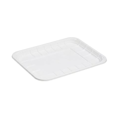 #8S White PET Plastic Meat Tray, 10" × 8" × 9/16" - (250/Case)