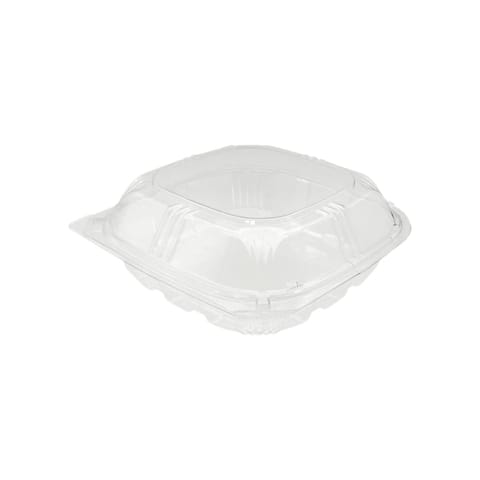 9" Clear PET Plastic Hinged Take-Out Containers - (200/Case)