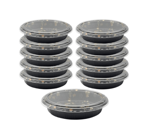 9" Round Sushi Trays with Clear Lids - (200/Case)