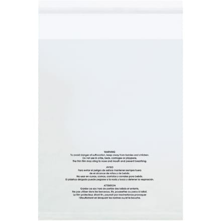 9 x 12" - 1.5 Mil (100 Pack) Resealable Suffocation Warning Poly Bags